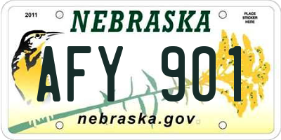 NE license plate AFY901