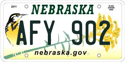 NE license plate AFY902