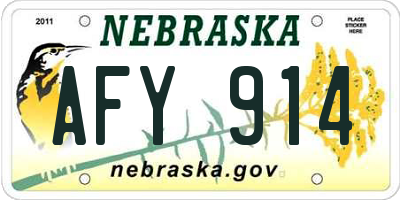NE license plate AFY914