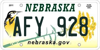 NE license plate AFY928