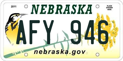 NE license plate AFY946