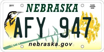 NE license plate AFY947