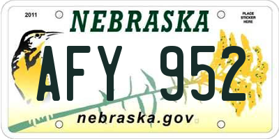 NE license plate AFY952