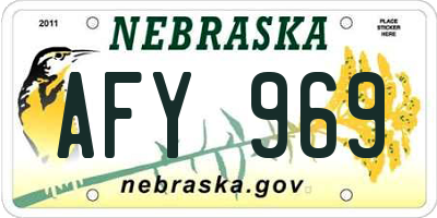 NE license plate AFY969