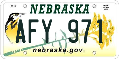 NE license plate AFY971