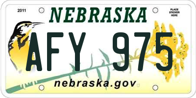 NE license plate AFY975