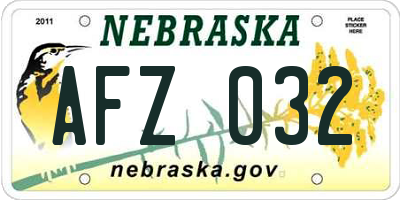 NE license plate AFZ032