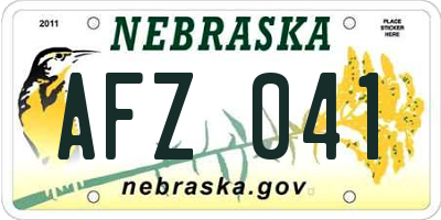 NE license plate AFZ041
