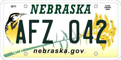 NE license plate AFZ042