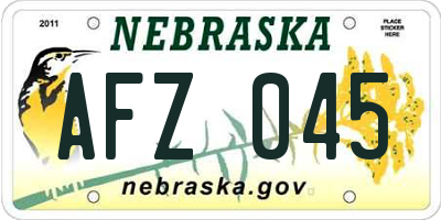 NE license plate AFZ045