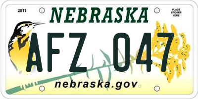 NE license plate AFZ047