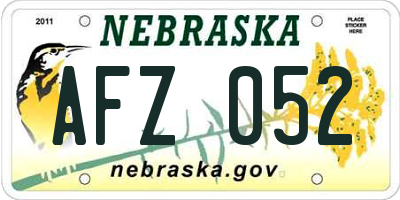 NE license plate AFZ052