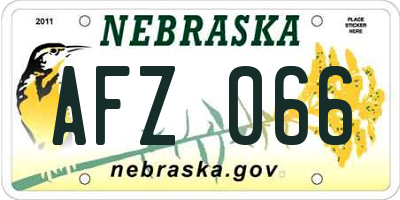 NE license plate AFZ066