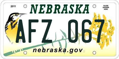 NE license plate AFZ067