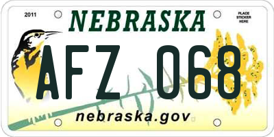 NE license plate AFZ068