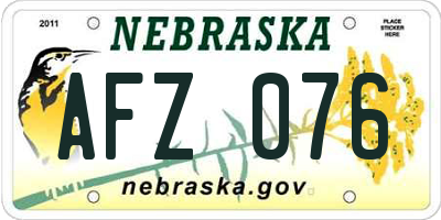 NE license plate AFZ076