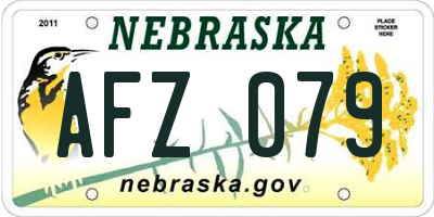 NE license plate AFZ079