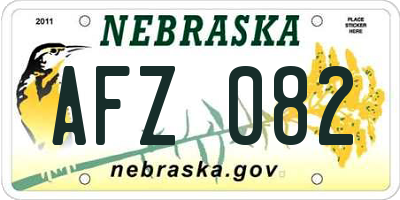 NE license plate AFZ082