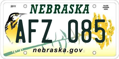 NE license plate AFZ085