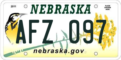 NE license plate AFZ097