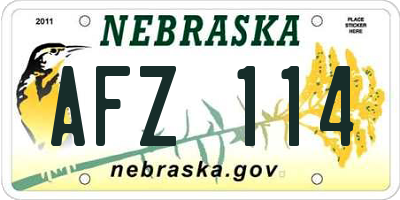 NE license plate AFZ114