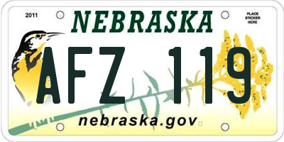 NE license plate AFZ119