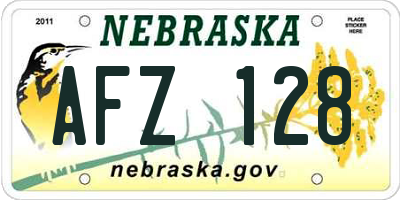 NE license plate AFZ128