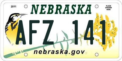 NE license plate AFZ141