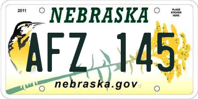 NE license plate AFZ145