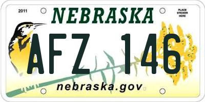 NE license plate AFZ146