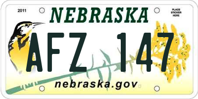NE license plate AFZ147