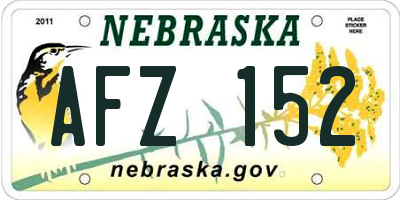 NE license plate AFZ152