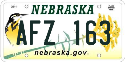 NE license plate AFZ163
