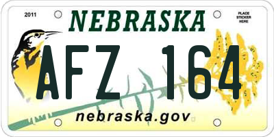 NE license plate AFZ164