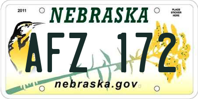 NE license plate AFZ172