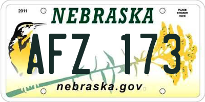 NE license plate AFZ173