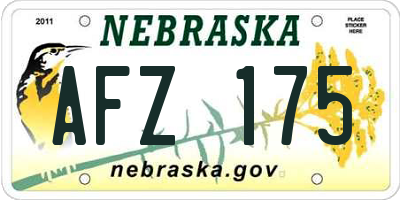 NE license plate AFZ175