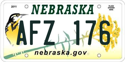 NE license plate AFZ176