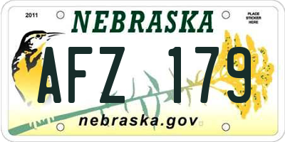 NE license plate AFZ179
