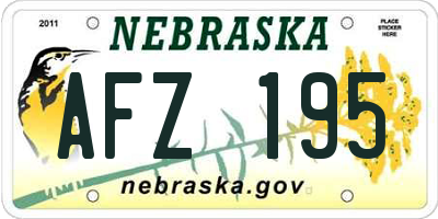 NE license plate AFZ195