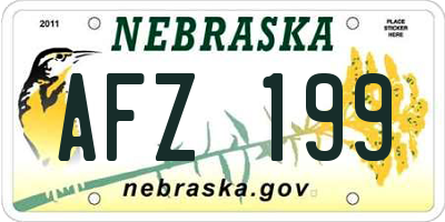 NE license plate AFZ199