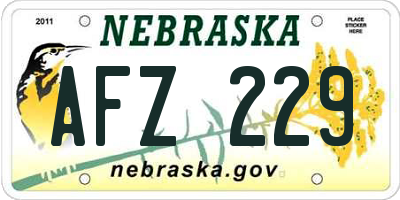 NE license plate AFZ229