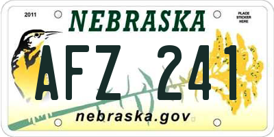 NE license plate AFZ241