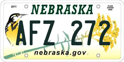 NE license plate AFZ272