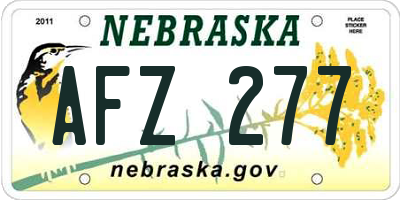 NE license plate AFZ277