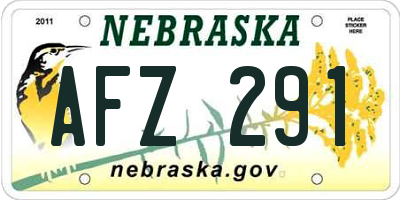 NE license plate AFZ291