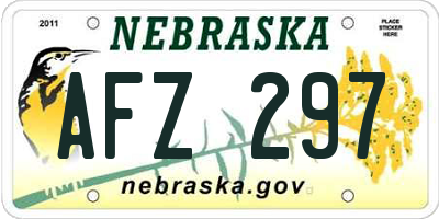 NE license plate AFZ297
