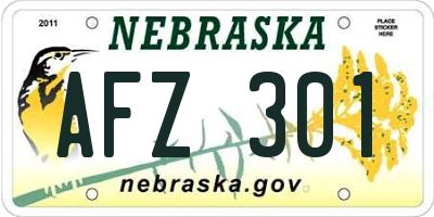 NE license plate AFZ301
