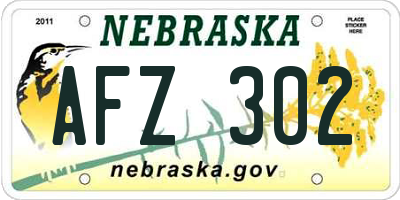 NE license plate AFZ302