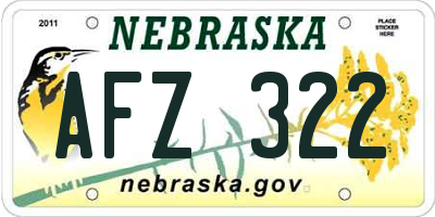NE license plate AFZ322